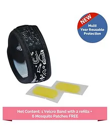 Safe-O-Kid Mosquito Repellent Band Reusable Ayurvedic & Natural with 2 refills Space - Black