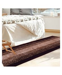 Kuber Industries Shaggy CarpetPolyester Bedside Runner,Soft Rug For Hall,Offices,Kitchens,Bedroom,Floor Home Décor,5 x 2 Ft.(Brown,