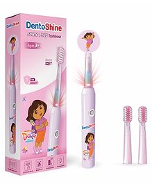 DentoShine Sonic Plus Electric Toothbrush with Brush Heads - Pink