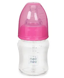 Mee Mee Glass Feeding Bottle Pink - 50 ml