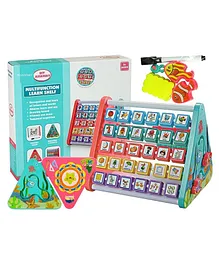 Sanjary Multi Function Educational 5 Side Learning Shelf With Triangle Toys Alphabet Blocks Abacus Clock for Kids - Color & Design May Vary