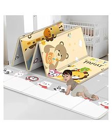 YAMAMA Cute Baby Happy Family Theme Double Sided Water Proof Extra Large Fordable Foam Baby Play Mat Folding Mat  (Design May Vary  Multicolor)