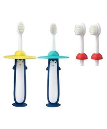 YAMAMA Toothbrush Cute Cartoon Penguin Design Colorful Soft Manual Toothbrush (Pack of 2  Color And Design May Vary)
