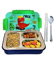 FunBlast Dinosaur Theme Insulated Bento Lunch Box with Spoon & Chopstick