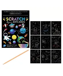 FunBlast Scratch Painting Art Cards with Stylus (Space)