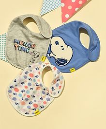 Mi Arcus Cotton Peanuts Snoopy  Washable Toddler Bib Pack of 3 Multicolor