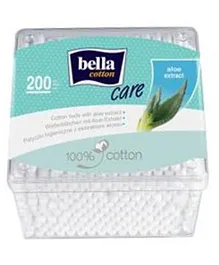 Bella Cotton Buds With Aloe Vera Extract In Plastic Box - 200 Pieces