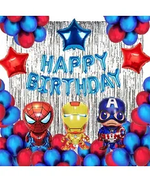 Surprise Decor superheros marvel birthday decoration avengers theme kit with balloons banner 51 pcs for boys girls adults