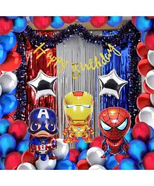 Surprise Decor superheros marvel birthday decorations superheros avengers theme combo kit balloons banner 37pcs for boys girls adults