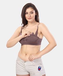 Fabme Cotton Sleeveless Solid Padded Maternity Nursing Bra - Purple