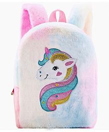 Frantic Premium Quality Soft design Rabbit Multi Unicorn Bag for Kids height - 14 inches