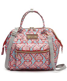 VISMIINTREND Itsy Bitsy Stylish Mini Baby Diaper Bag Backpack for New Mother - Red Hearts