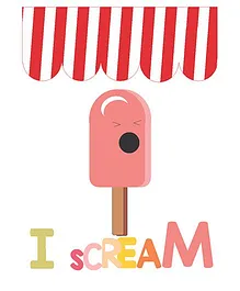 Kadambaby Wall Poster I Scream Print - Red White