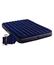 Intex 64765 Intex Air Bed Classic Downy Airbed Dura Beam Standard With Fiber-Tech Technology With Air Pump And 2 Pillow Intex Air Mattress  Multicolor