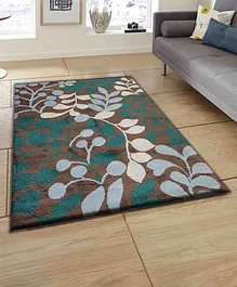 Presto Bazaar Floral Brown Polyester Carpet