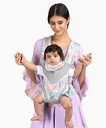 Polka Tots Beige Color Easy Breezy Leaf Print Adjustable Baby Carrier For New-Born to Toddler ( 3 to 24 Months )