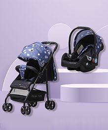 Polka Tots Click Clack Travel System Space Printed Stroller And Car Seat  Blue