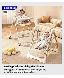 Babyhug Smart 3-in-1 High Chair with Swing
                        for Baby, Adjustable Height, Dual Tray,
                        Reclinable Backrest & Footrest Feeding Chair
                        for 6 Months - 5 Years Kids - Creame