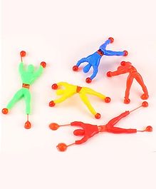 Sanjary Sticky Wall Climbing Spiderman Toy Pack of 5pcs for Kids (Color May Vary)