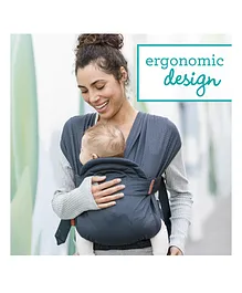 Infantino Hug & Cuddle Adjustable Hybrid Wrap Carrier Black Birth to 12 Months  Blac