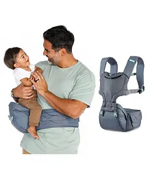Infantino Hip Rider Plus 5-in-1 Hip Seat Carrier Grey Birth to 48 Months - Grey