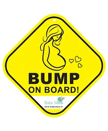 Baby Moo Mama On Board Pregnancy Safety Sign For Car With Vacuum Suction Cup Clip - Yellow