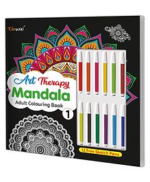 Art Therapy Mandala Adult Colouring Book 1: Mandala Magic, Coloring Adventure Book with 12 Sketch Pens, Amazing Mandala Colouring Book Tear-Out Sheets Included - English