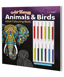 Art Therapy Animals and Birds Adult Colouring Book: Adult Colouring Book, activity book for adults, Mindful coloring activity book - English