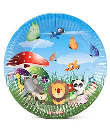 Karmallys Paper Plates Animals Print Pack Of 10 - Multi Color
