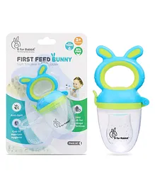 R for Rabbit First Feed Bunny Nibbler
                              Soft Silicon Chewing Fruit Feeder for
                              Babies | Baby Fruit & Food Veggie
                              Teether |Hygenic & BPA Free | Pacifier
                              for infant 3+ Months (Green-Blue)