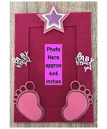 Kalacaree Its A Baby Girl Theme Magnetic Photo Frame - Pink