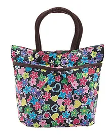 EZ Life Heart And Floral Print Carry Bag - Black