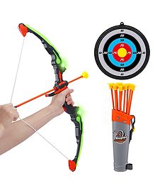 Sanjarty Plastic Sports Archery Bow and Arrow Toy Set with Light-Up Feature -Color & Design May Vary