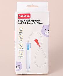 Babyhug Baby Nasal Aspirator With 24 Sponge Filters  - Blue