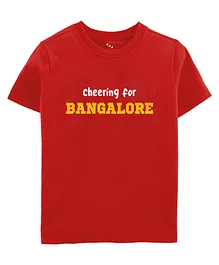Zeezeezoo  IPL Theme Half Sleeves Cheering For Bangalore Printed Tee - Red