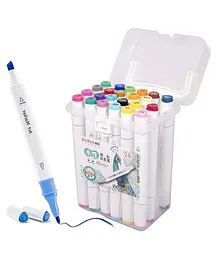 Dual Tip Double Sided Art Marker Pens Pack of 24 - Multicolour