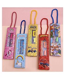 TERA 13 Mix Cartoon Theme Stationary Set for kids,Multicolour- 6 Pcs