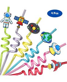 Puchku Kids Space straw for drinking , gifting , parties 4 Pieces