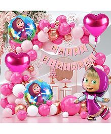 Puchku Masha Theme Happy Birthday Decorations Combo Kit for Girls Set