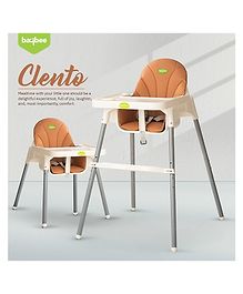 Baybee Clento 2 in 1 Baby High Chair for Kids, Baby Feeding Chair with 2 Height Adjustable, Footrest, Tray, Mobile Stand, 3 Point Safety Belt | Kids High Chair for Baby (White)