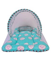 Babytoons Cotton Modern Toddler Mosquito and Insect Protection Net/Mattress (0-12 Months, Green)