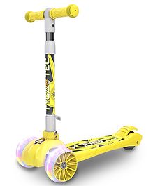 Tygatec 3 Wheel Scooter for Kids with LED Flashing Wheel with 3 Height Adjustments Handles ( Yellow )