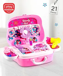 Play Nation Premium Colourful 22 Pcs Makeup
                        Beauty Suitcase on Wheels Play Set For 2-6 Years
                        Kids| Roleplay Pretend Toy Portable Hair Styling
                        Cosmetics Gifting Toy |BIS Certified| Colour may
                        Vary