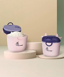 R for Rabbit First Feed Crescent Storage Meal Box with Spoon and Leveller for Baby - Pink