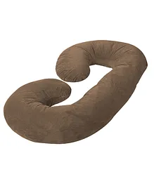 VoiDrop Full Body C Shape Maternity Pillow Pregnancy Pillow - Brown