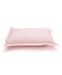 The Baby Atelier Organic Cotton Flowers Junior Pillow Cover Without Filler - White & Hot Pink