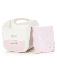 Ubbi Diaper Storage Caddy With Mat - Light Pink