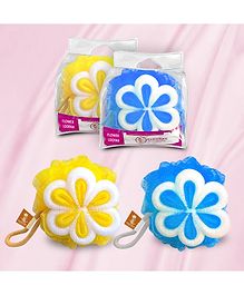 Majestique Cleanse Flower Loofah for Body Scrubber BA202 Shower Essential Skin Care - Color May Vary (2 PC)