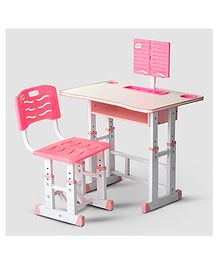 BAYBEE Multipurpose Kids Study Table for Students with Chair, 3 Height Adjustable Table, Storage Space, Book Holders, Bottle & Pen Holders | Reading & Writing Study Table for Kids (Pink)