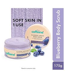 mCaffeine Blueberry Breeze Body Scrub for Glowing Skin Exfoliates and Removes Tan Fruity Blueberry Aroma - 175 g